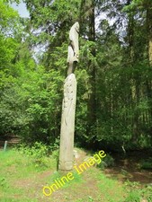 Photo 6x4 Totem  Pole  in  Dalbeattie  Forest Positioned alongside one of c2014