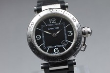 [Ecc+5 con scatola carta] Orologio CARTIER Pasha Seatimer W3140003 Quadrante Nero Donna Qz