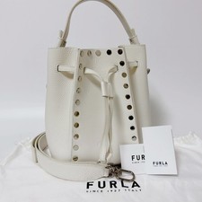 Borsa Furla Mia Stella in pelle con coulisse a mano/tracolla bianca usata