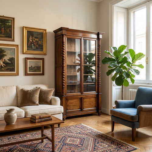 Biblioteca noce con ante - con,