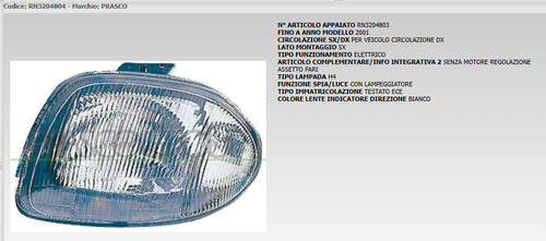 Faro principale fanale ant - principale, ant.sx