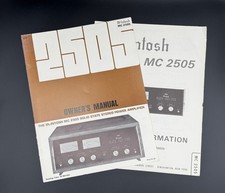 Mcintosh mc2505 manuale uso - mc2505, d'uso