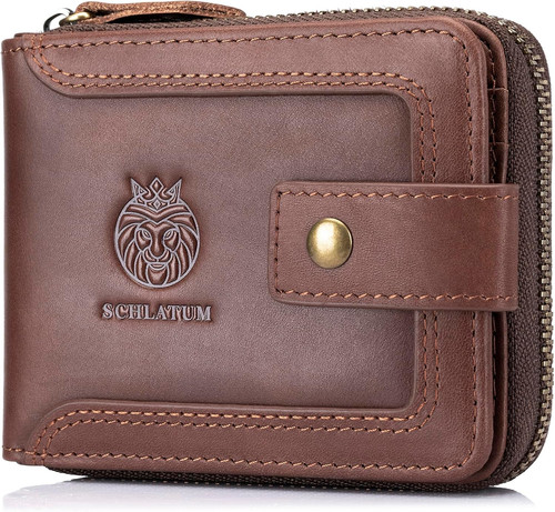 Leather zipper wallet - leather,
