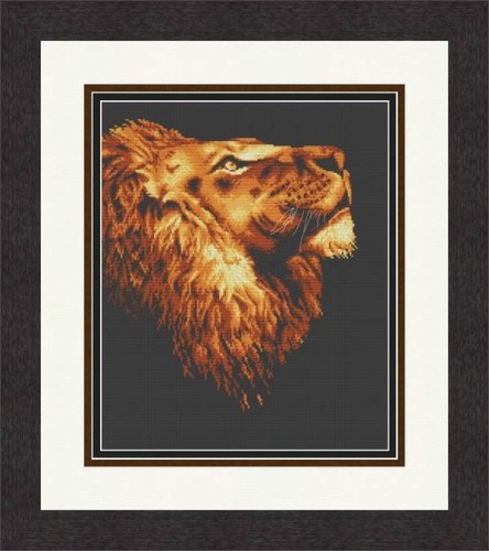 Kit punto croce leone 25x31cm - kit,
