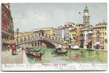 CARTOLINA DI VENEZIA ,PONTE DI RIALTO - Ed. GOBBATO  viaggiata 1901
