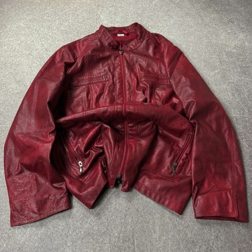 Giacca pelle rossa - , cropped