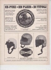 PUBBLICITA'  ADVERTISING- MOTO CZ PUKI BOERI SPORT 1972  MOTOCROSS EPOCA HELMET
