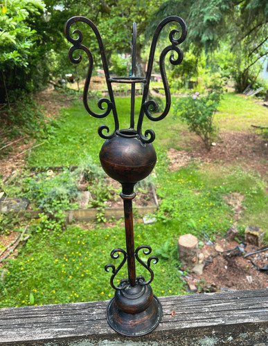 Portacandele vintage bronzo