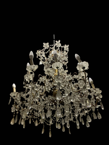 Grande lampadario con fiori - , in
