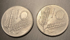 10 ITALIAN LIRE COIN x 2 -