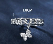 anello farfalla argento