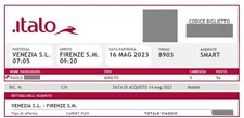 Biglietto treno italo Venezia