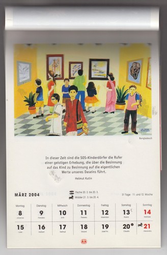 Antico calendario sos villaggi - sos,