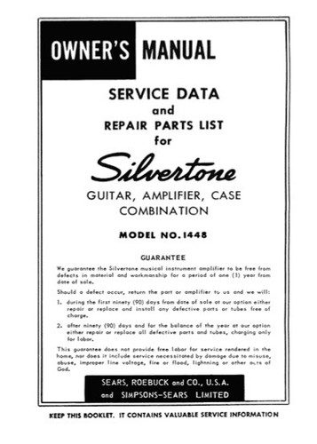 Silvertone modello 1448 - silvertone,