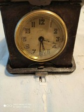 Junghans - orologio da viaggio con sveglia in involucro di pelle - circa 1920  