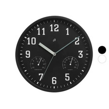 Orologio da parete con termometro e ignometro Auriol nero grande 25 cm