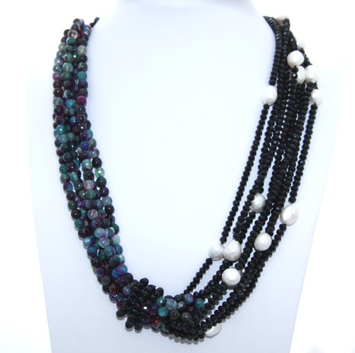Collana donna fili - donna, agata