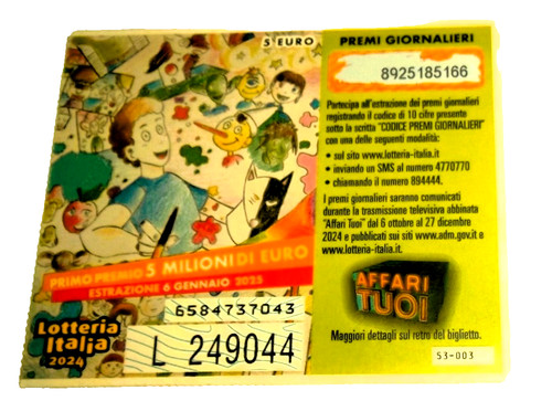 Vintage biglietto lotteria - ,