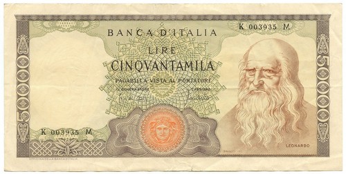 50000 lire banca italia - lire,