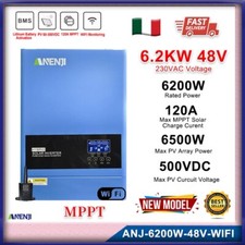 6200W Ibrido Off-Grid Inverter Solare MPPT 120A 220/230V 48V 500V Onda Seno Puro