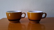 Set due Tazze Tognana Vintage porcellana smaltata marrone da cappuccino o da tè