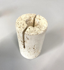 PORTA BUSTE DESIGN F.lli MANNELLI CILINDRO MARMO Travertino SCULTURA VINTAGE '70