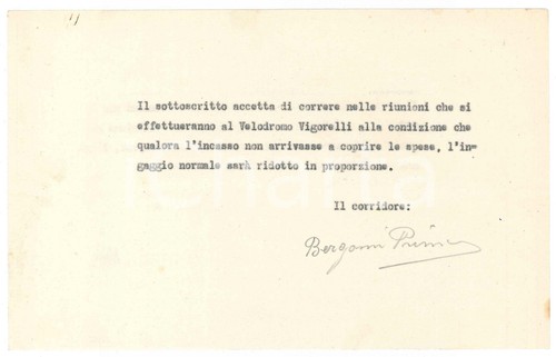 1940 ciclismo primo - primo, bergomi