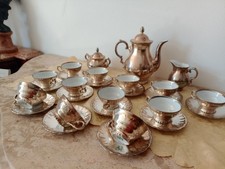 servizio in fine porcellana da caffe per 12 anni 60  tedesco decorato in argento