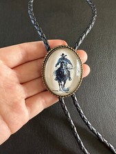 Cravatta vintage cowboy equitazione bolo fatta a mano western collana matrimonio corda di pelle