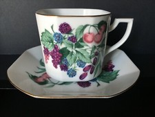 Tazza con piattino frutti - tazza, te