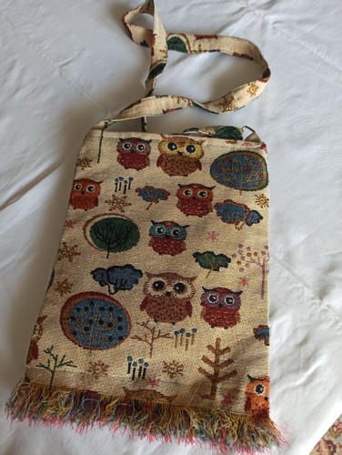 Borsa tessuto gufo etnica - tessuto,