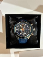 SEIKO Velatura Cronografo Quarzo Quadrante Blu Navy 45mm Cristallo Zaffiro