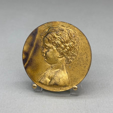 MEDAGLIA SCULTURA VINTAGE FIRMATA MESSINA FRANCESCO BIMBO BRONZO DORATO 60 70 80