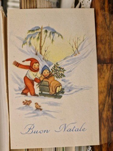 Cartolina buon natale - natale, bimbi