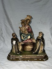 Statua Madonna Del Rosario di Pompei In Gesso Cm 28