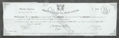 Debito pubblico regno italia - pubblico, d'italia