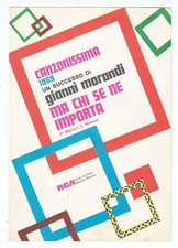 Spartito GIANNI MORANDI Ma chi se ne importa - CANZONISSIMA 1969 Claudio Mattone