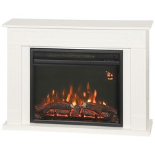 HOMCOM Caminetto Elettrico con Fiamma a 5 Luminosità 98x23.5x69.5 cm