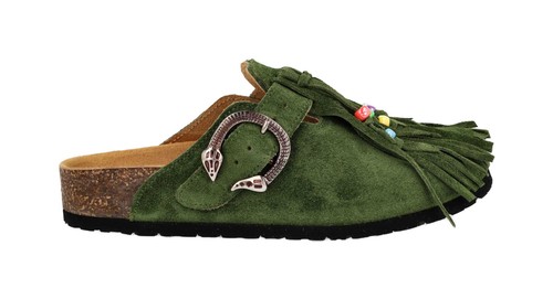 Sabot scamosciato con frange - frange, e