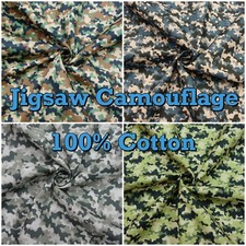 Tessuto mimetico 100% cotone mimetico esercito puzzle blu verde larghezza 140 cm tessuto