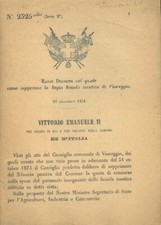 Regio Decreto col quale viene
