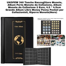 Raccoglitore Monete 340 Tasche Album Porta Monete Da Collezione 2 Euro 4.5x4.5Cm