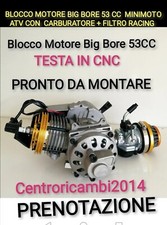 BLOCCO MOTORE BIG BORE 53 CC  MINIMOTO ATV  CON  CARBURATORE + FILTRO RACING 