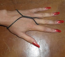 baciamano  gioiello STRASS SWAROVSKY neri  PP24  3 MM CIRCA BACIA MANO