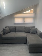 Divano chaise longue grigio 3 posti