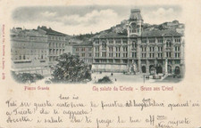 TRIESTE / Trieste Italia Piazza Grande b/n cartolina in rilievo 1899