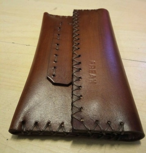 Brown leather handmade tobacco - brown,