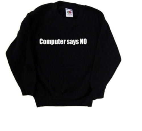 Felpa bambino computer - says, no