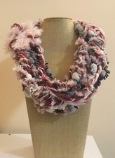 Sciarpa collana, scaldacollo, collana fatta a mano, sciarpa misto lana