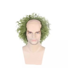 Beetlejuice Cosplay Green Wig Heat Resistant Synthetic Hair Halloween Party Prop
